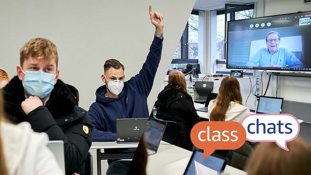 SchülerInnen im Klassenraum beim Vortrag