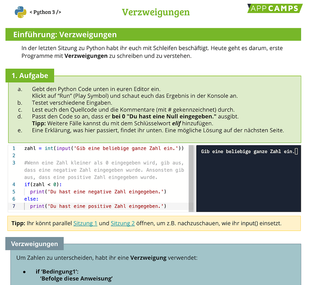 Programmieren lernen mit Python - appcamps.de