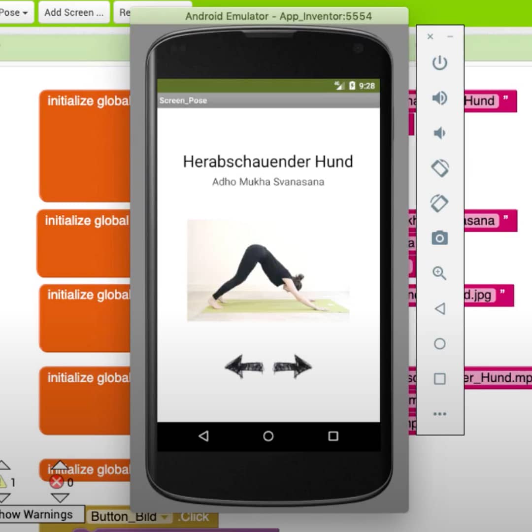 Yoga App mit App Inventor