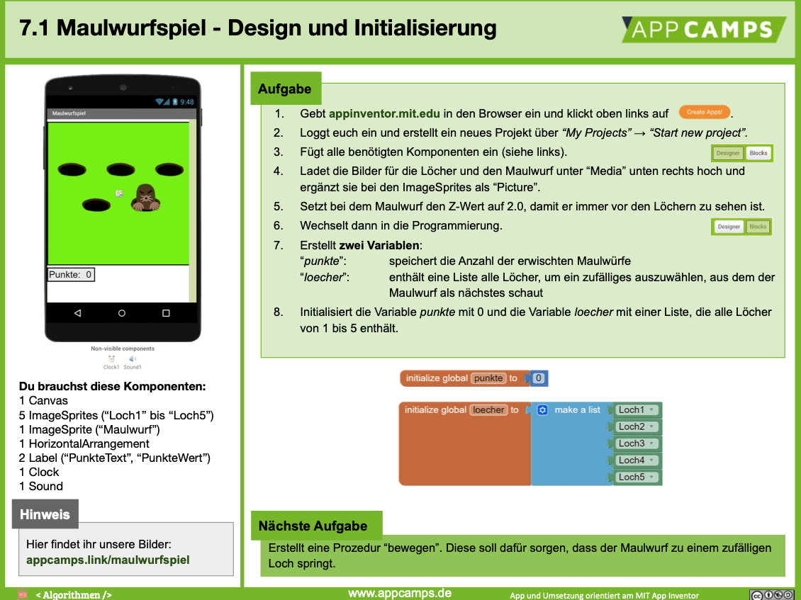 Maulwurfspiel mit dem App Inventor