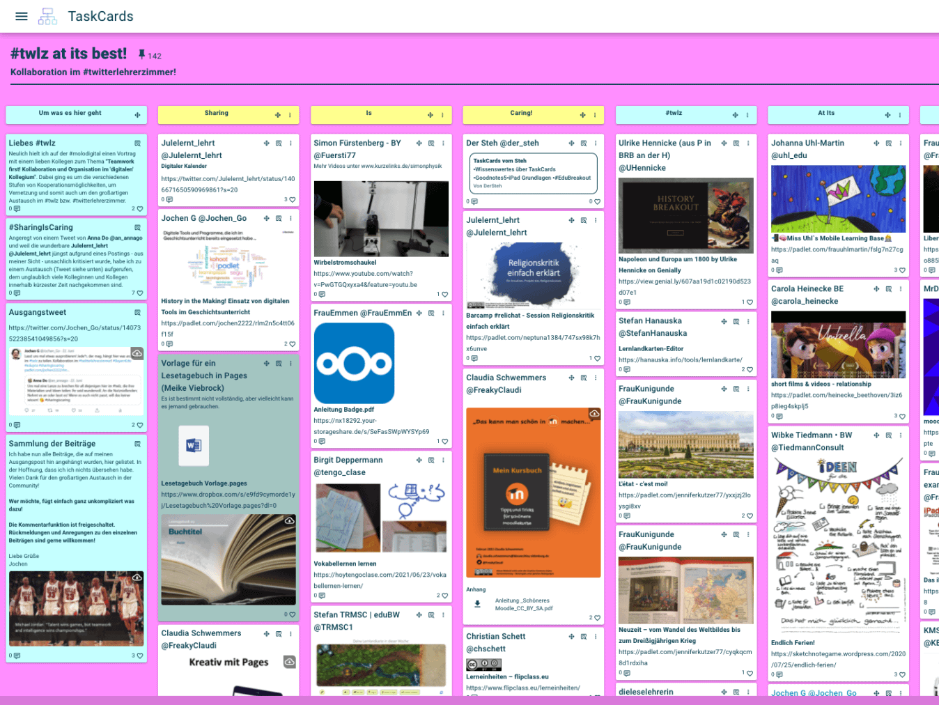 TaskCards Sammlung des #twlz