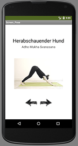Yoga App Herabschauender hund Asana Unterrichtsmaterial Appentwicklung