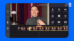 Interviewpartnerin mit Schnittprogramm