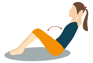 Sportübung Sit Up stilisiert
