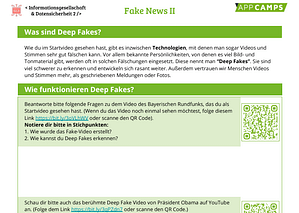 Arbeitsblatt Deep Fakes