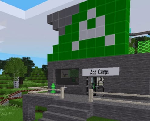 App Camps in der Minecraft Welt