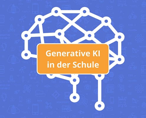 Stilisiertes Gehirn als Netzwerk, Generative KI in der Schule