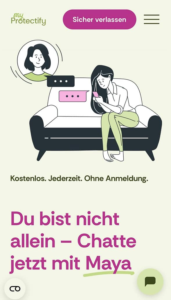 Maya Chatbot Maya - Hilfe Chat bei häuslicher GEwalt