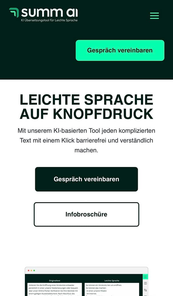 Screenshot KI Tool für inklusive Sprache von Summ.ai