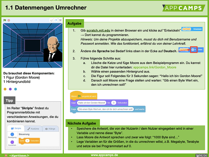 Unterrichtsmaterial Grundlagen Informatik 1 & 2 - appcamps.de