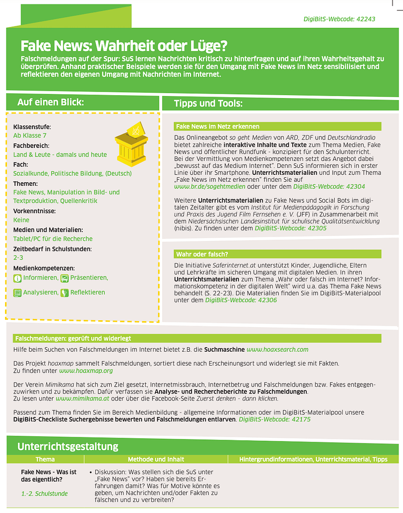 Digibits Arbeitsblatt