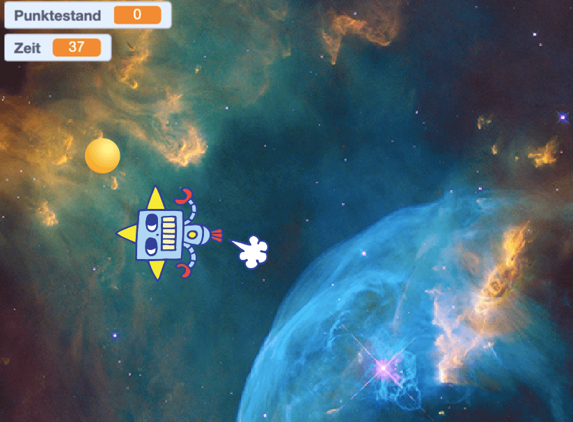 Weltraumspiel in Scratch