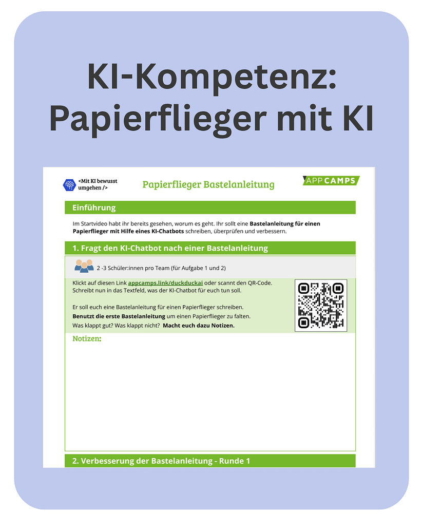 Papierflieger KI-Kompetenz: Papierflieger mit KI