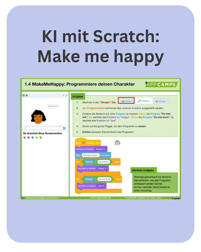 happy KI mit Scratch: Make me happy