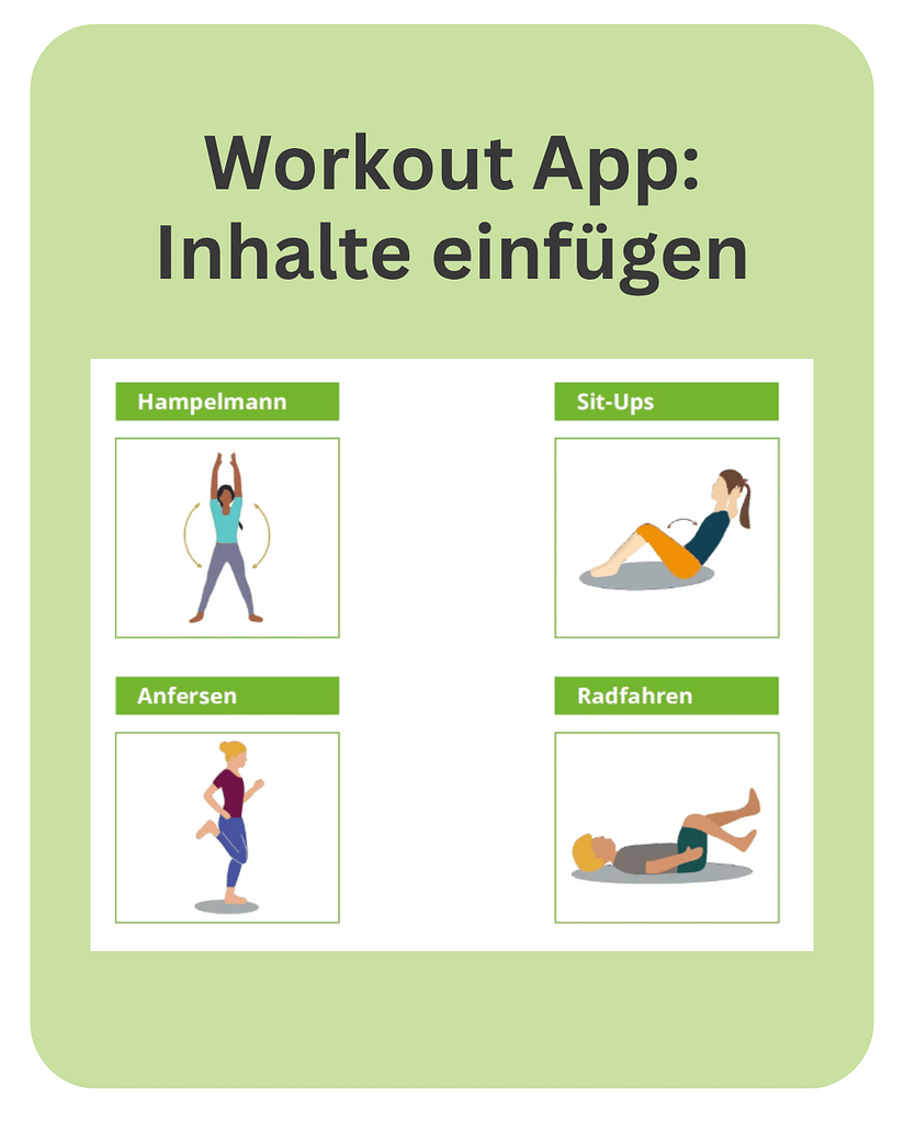 Workout 3 Einfache Workout App programmieren und Inhalte einfügen: Beispiellernkarte der Unterrichtseinheit