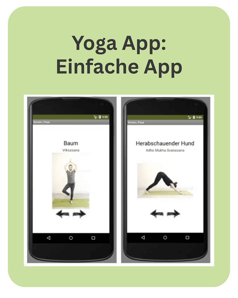 Yoga 1 Einfache Yoga App programmieren: Beispiellernkarte der Unterrichtseinheit