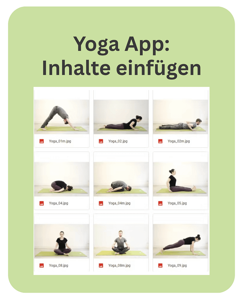 Yoga 3 Einfache Yoga App programmieren und Inhalte einfügen: Beispiellernkarte der Unterrichtseinheit