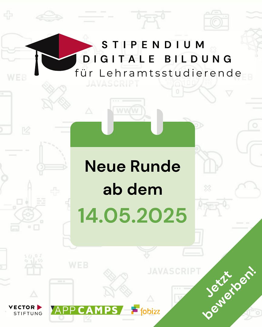 Stipendium Digitale Bildung neue Runde ab 14.5.