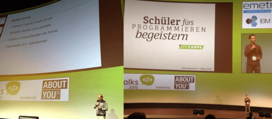 Collage Vortrag Bühne